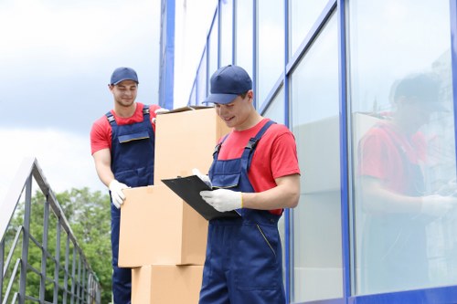 Image showing Ruislip town with local moving van